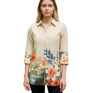 Size LP: Soft Surroundings Striped Tropical Tunic